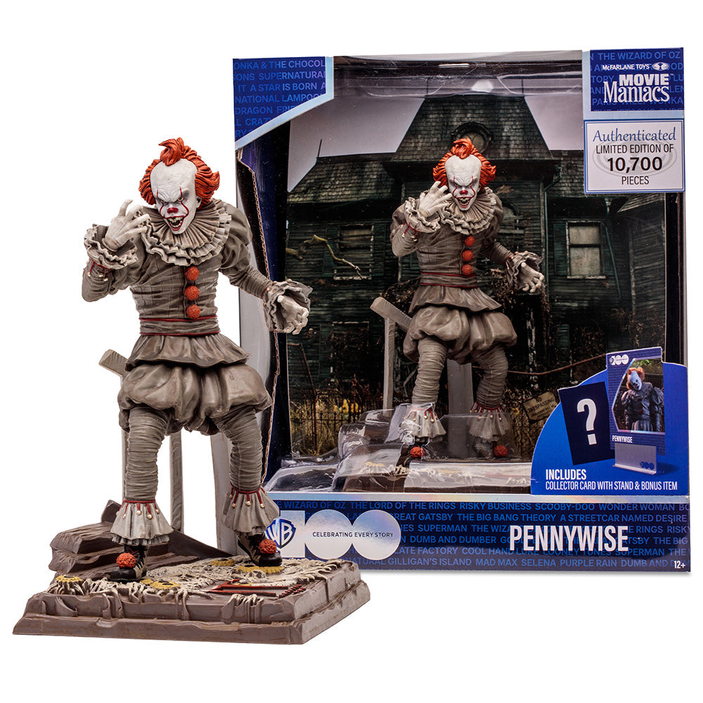 WB 100 Pennywise (IT Chapter Two) Movie Maniacs 6in Posed Figure