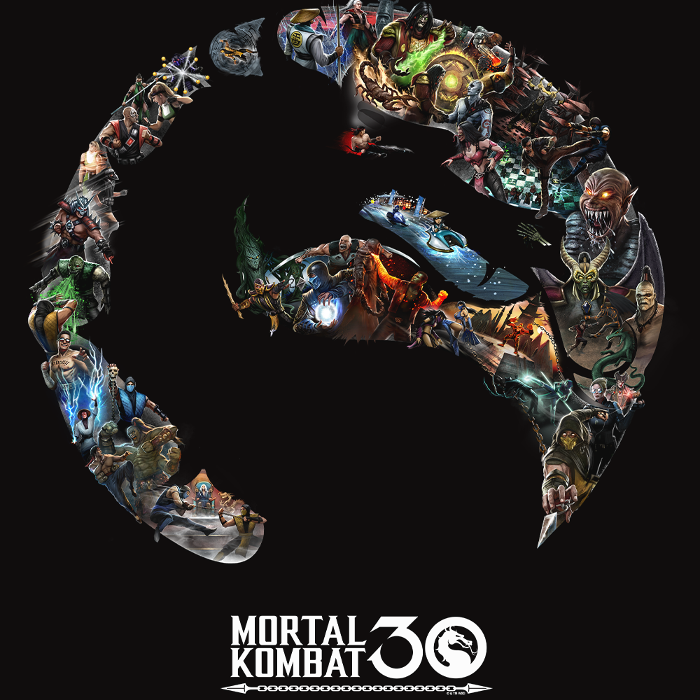 Mortal Kombat 30th Anniversary Logo Premium Satin Poster