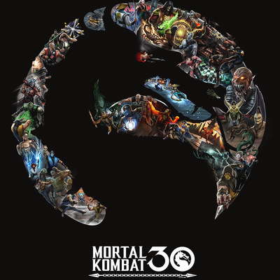 Mortal Kombat 30th Anniversary Logo Premium Satin Poster