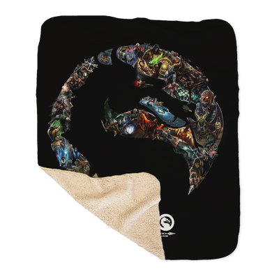 Mortal Kombat 30th Anniversary Logo Sherpa Blanket