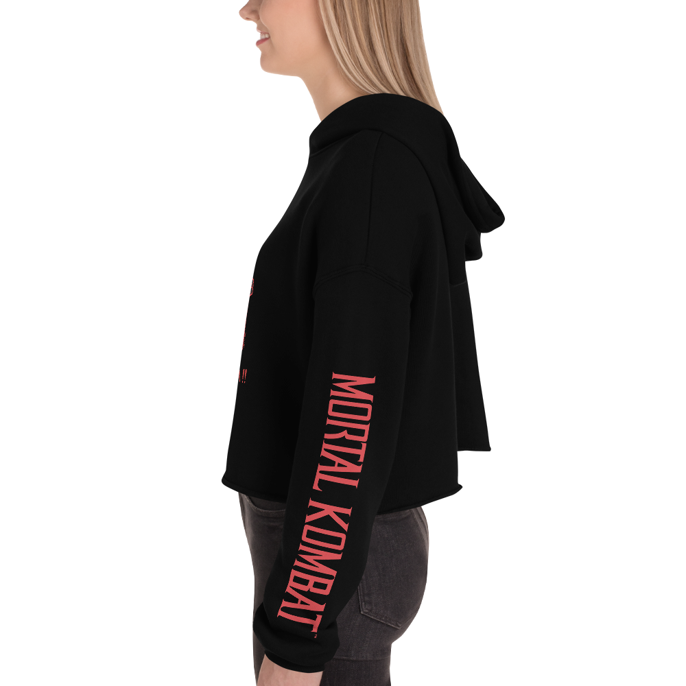 Mortal Kombat Finish Him Women's Fleece Crop Hooded Sweatshirt