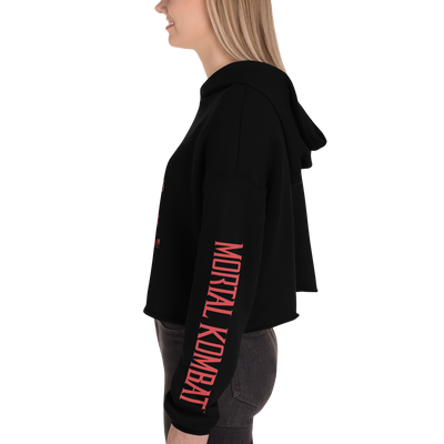 Mortal Kombat Finish Him Women's Fleece Crop Hooded Sweatshirt
