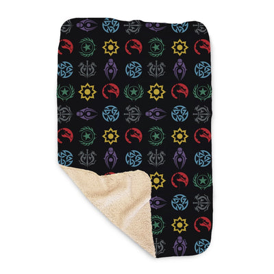 Mortal Kombat Emblem Pattern Sherpa Blanket