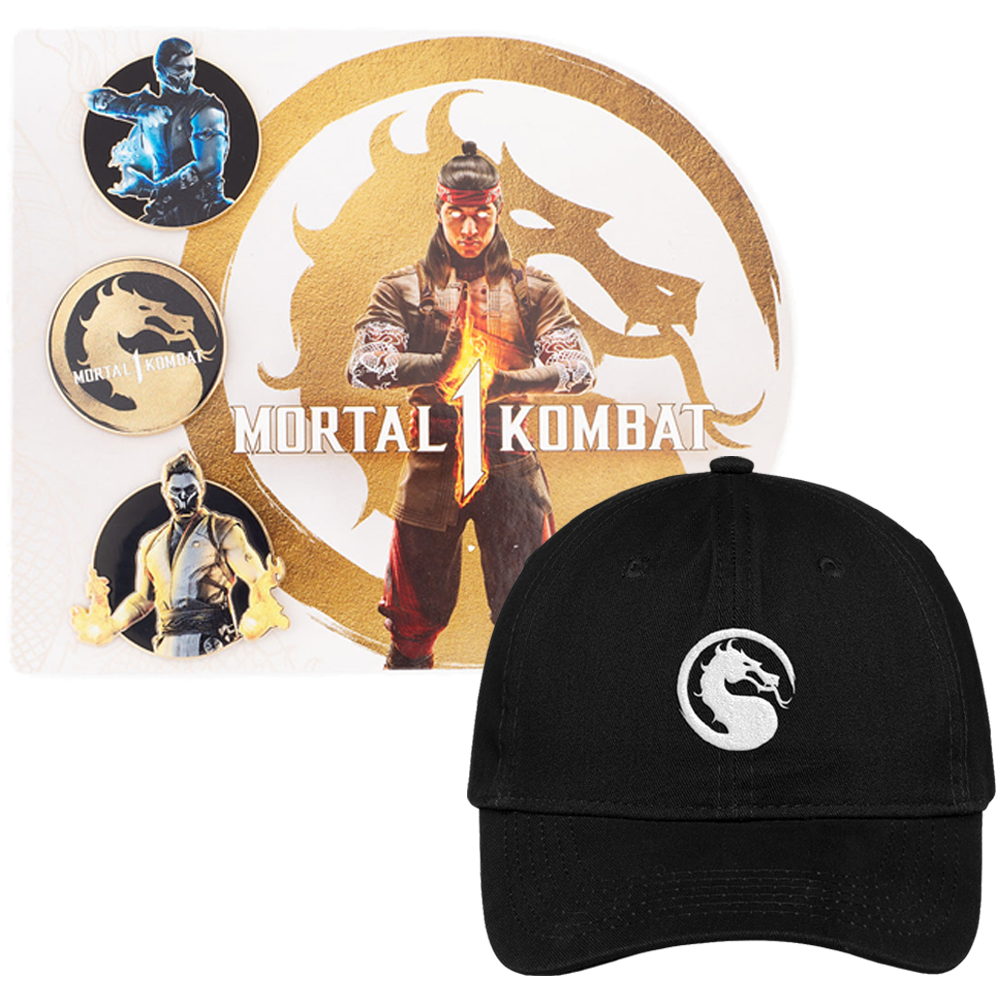 Evo Mortal Kombat Hat and Pin Set Bundle