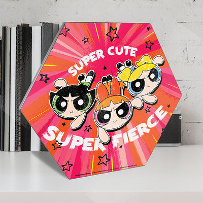 The Powerpuff Girls Super Cute Super Fierce Knexagon Wood Print