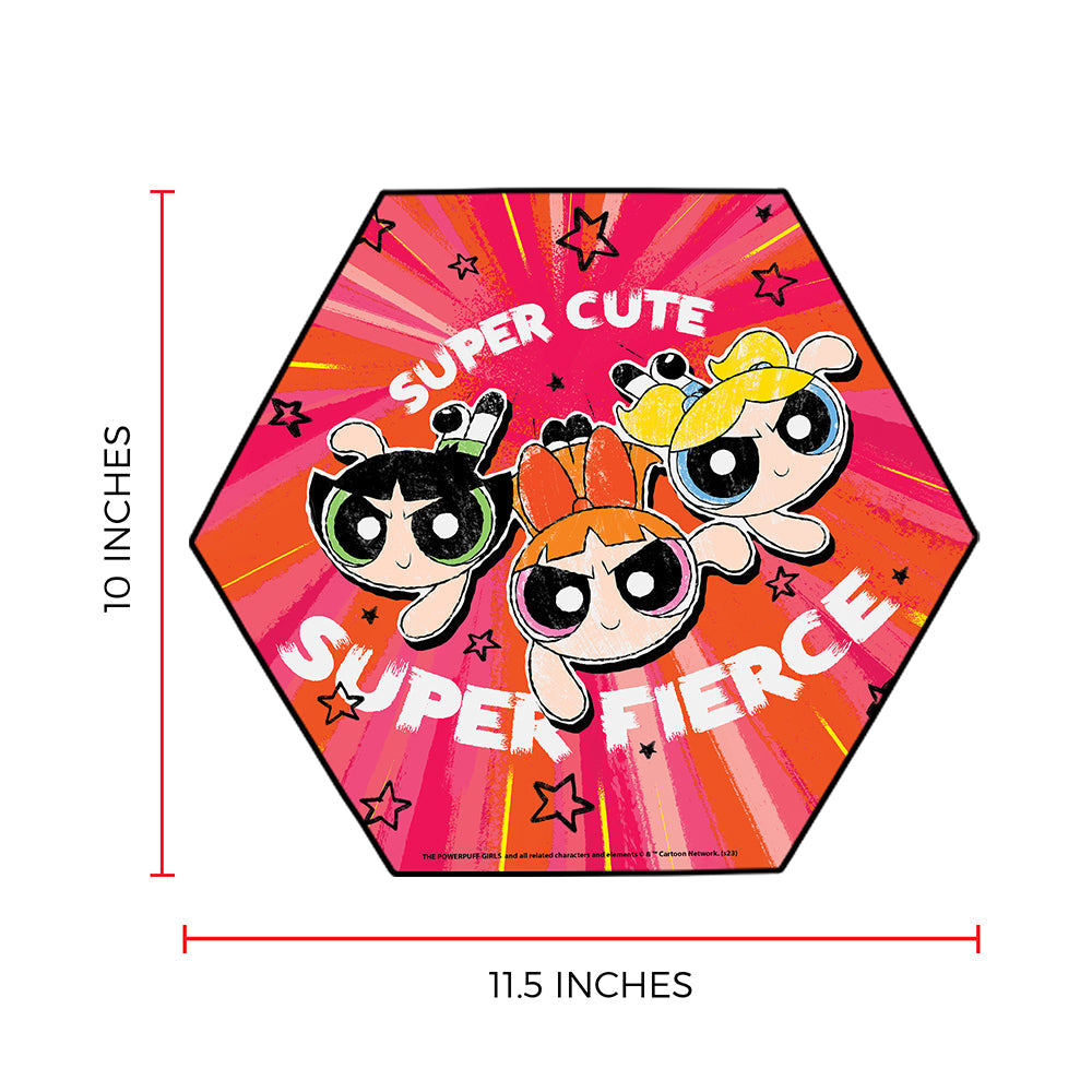 The Powerpuff Girls Super Cute Super Fierce Knexagon Wood Print