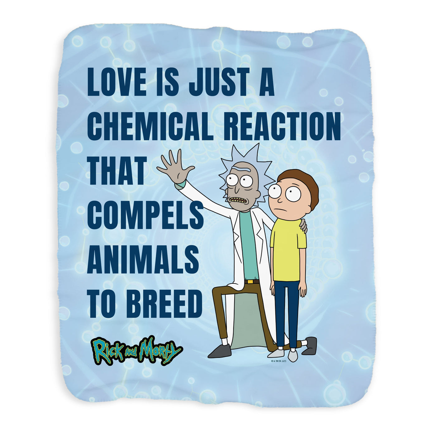 Rick and Morty Chemical Reaction Sherpa Blanket