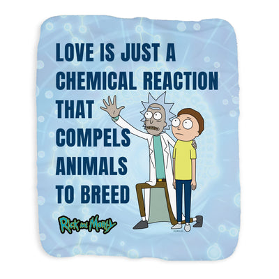 Rick and Morty Chemical Reaction Sherpa Blanket