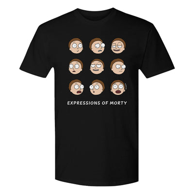 Rick and Morty Expressions Of Morty Adult Short Sleeve T-Shirt