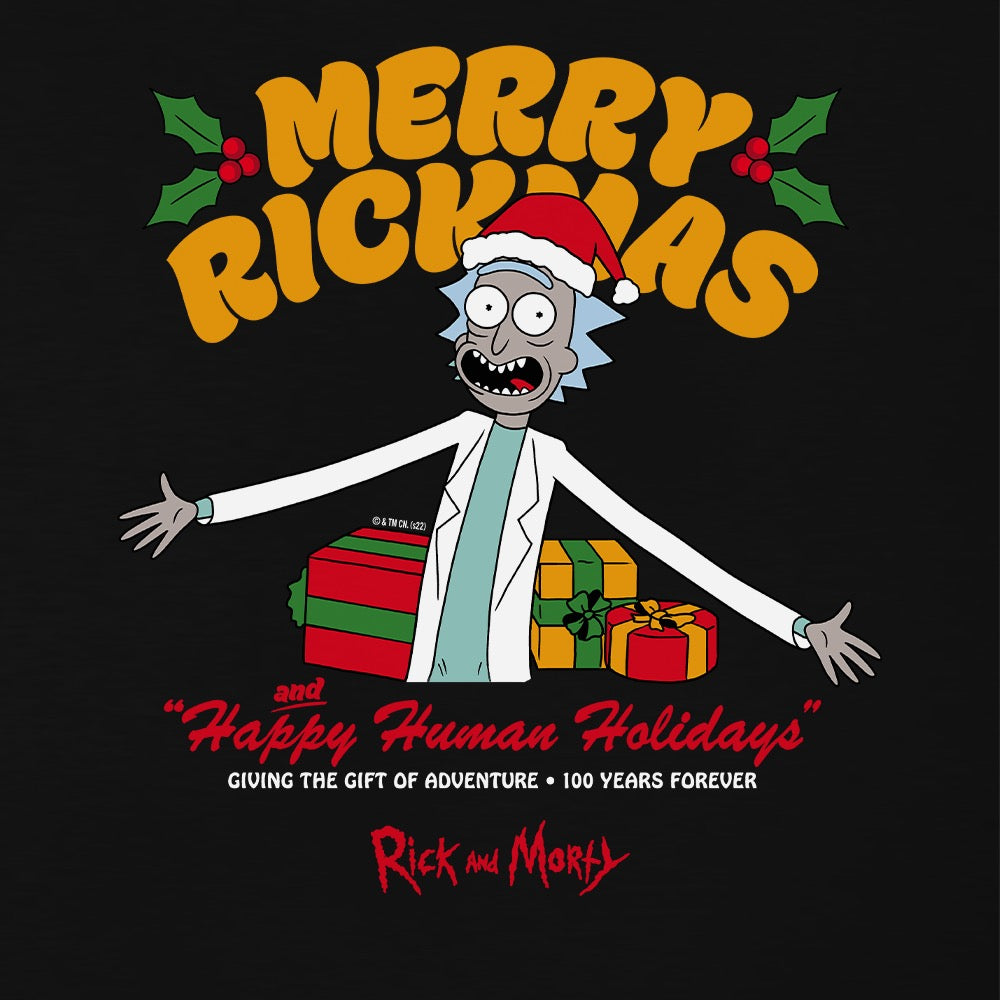 Rick and Morty Happy Human Holidays Adult Short Sleeve T-Shirt