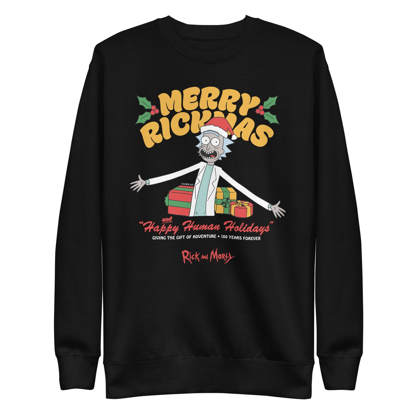 Rick and Morty Happy Human Holidays Unisex Fleece Pullover