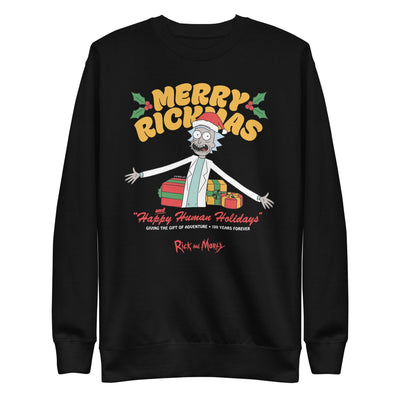 Rick and Morty Happy Human Holidays Unisex Fleece Pullover