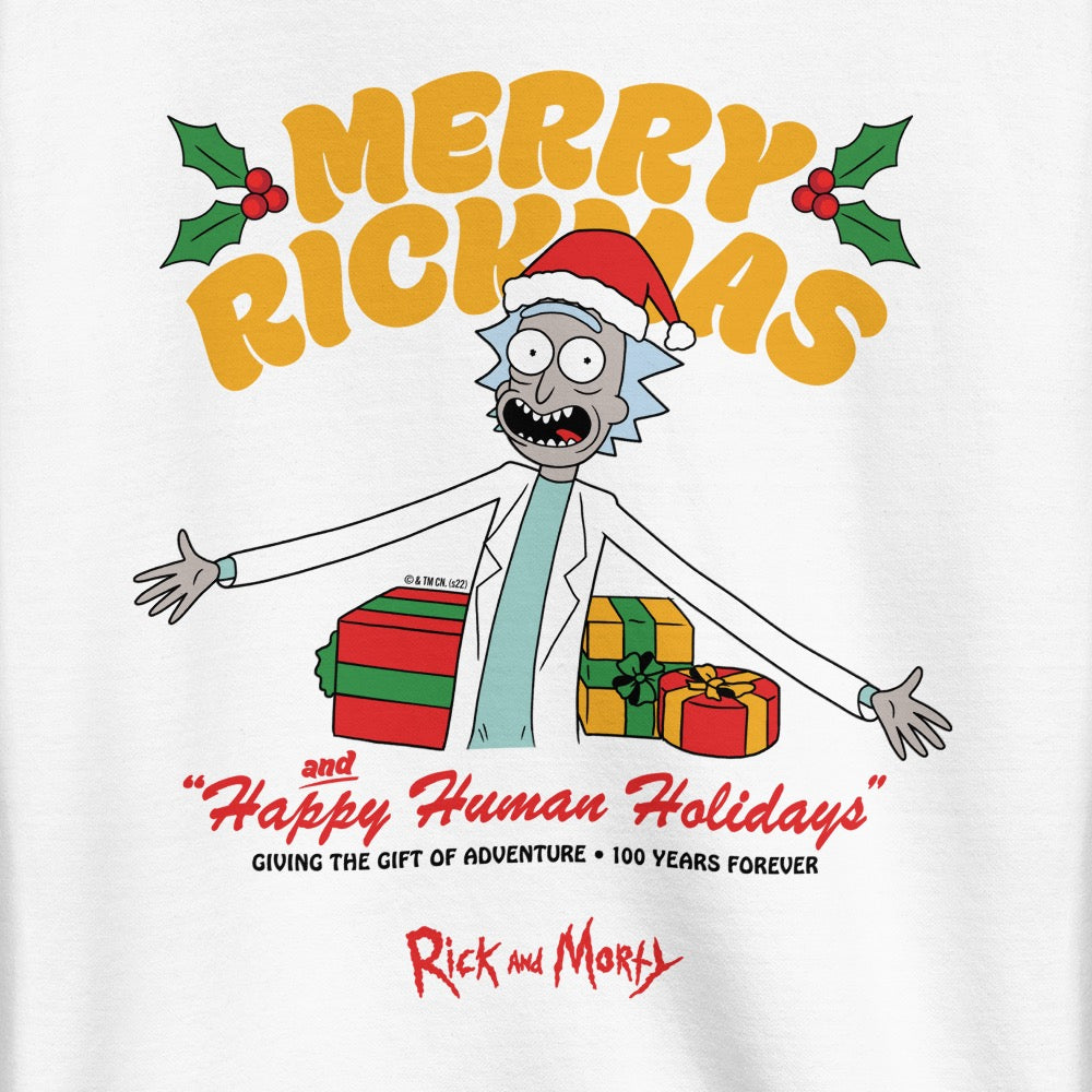 Rick and Morty Happy Human Holidays Unisex Fleece Pullover