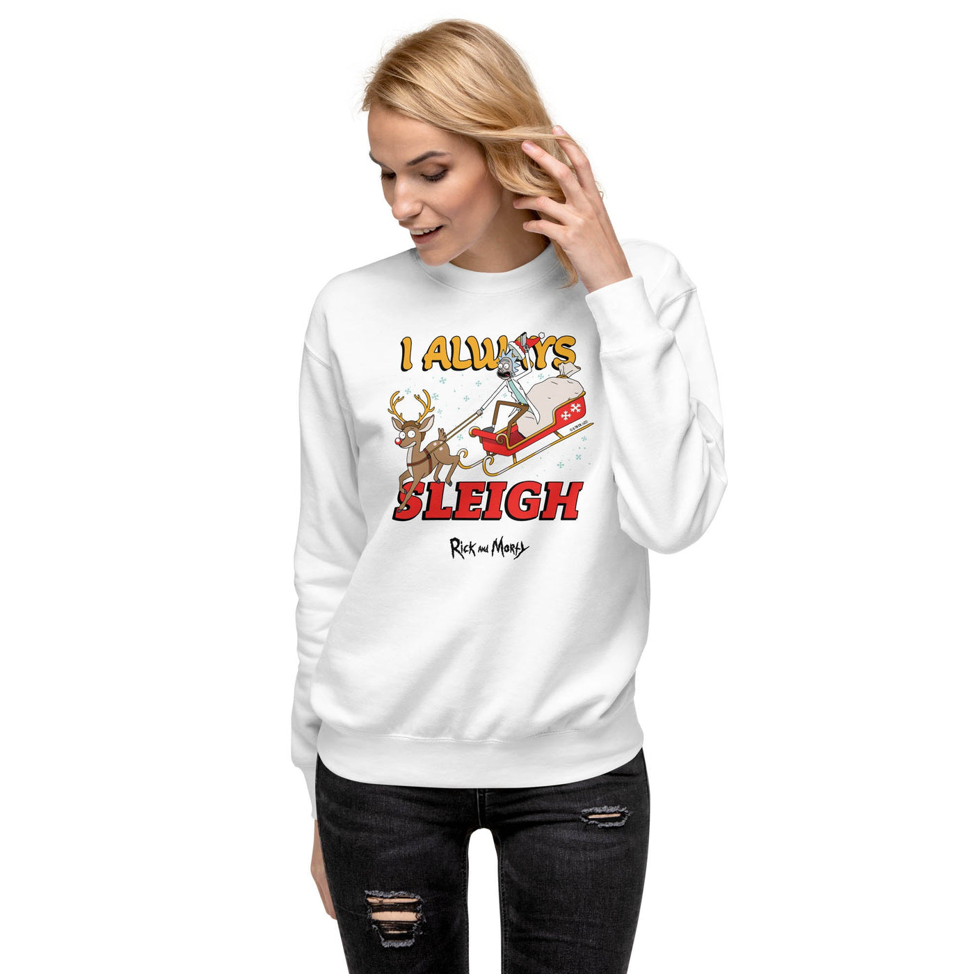 Rick and Morty I Always Sleigh Crewneck