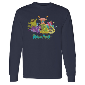 Rick and Morty Monster Montage Adult Long Sleeve T-Shirt