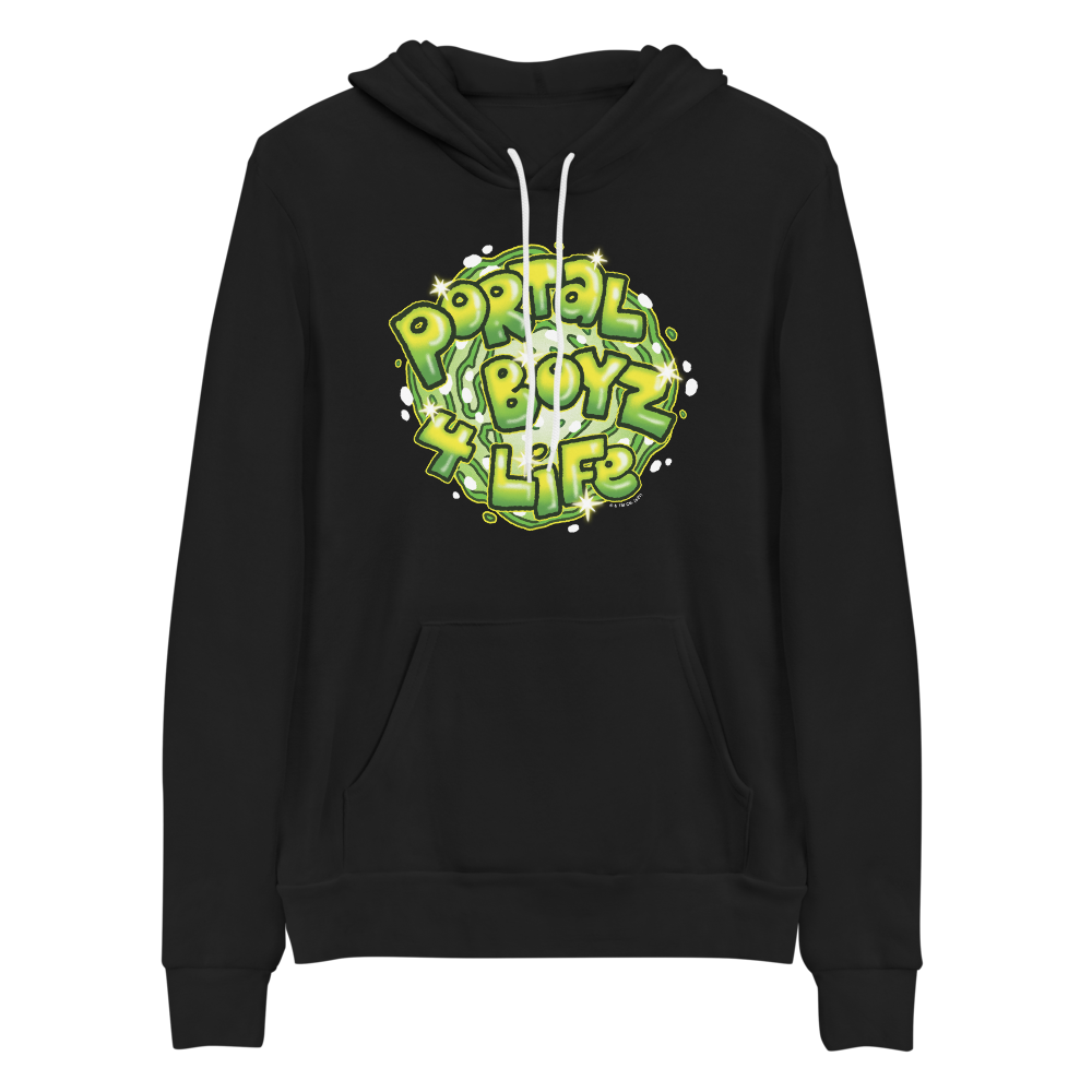 Rick and Morty Portal Boyz 4 Life Adult Fleece Hooded Sweatshirt