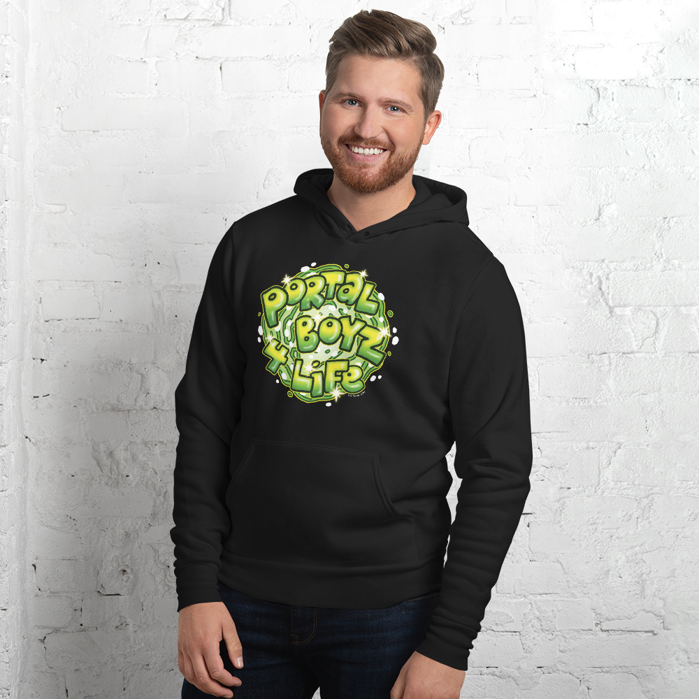 Rick and Morty Portal Boyz 4 Life Adult Fleece Hooded Sweatshirt