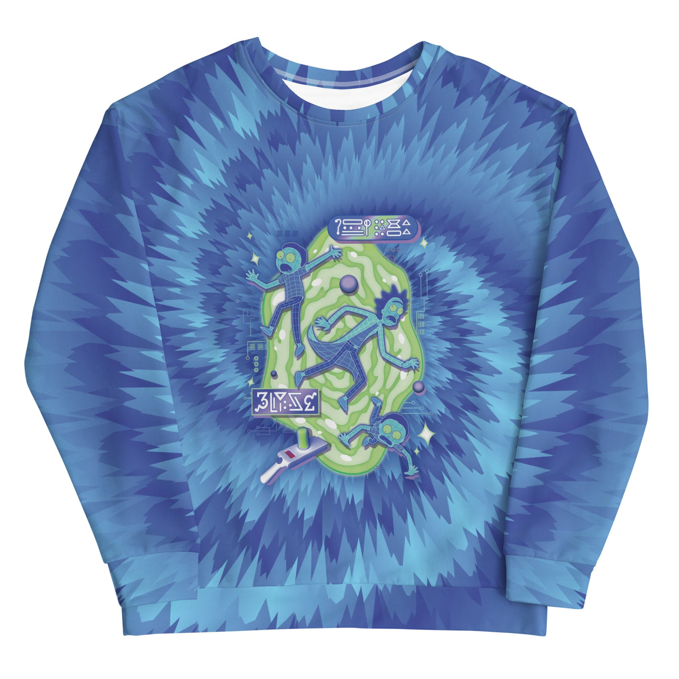 Rick and Morty Portal Pattern Crewneck Sweatshirt