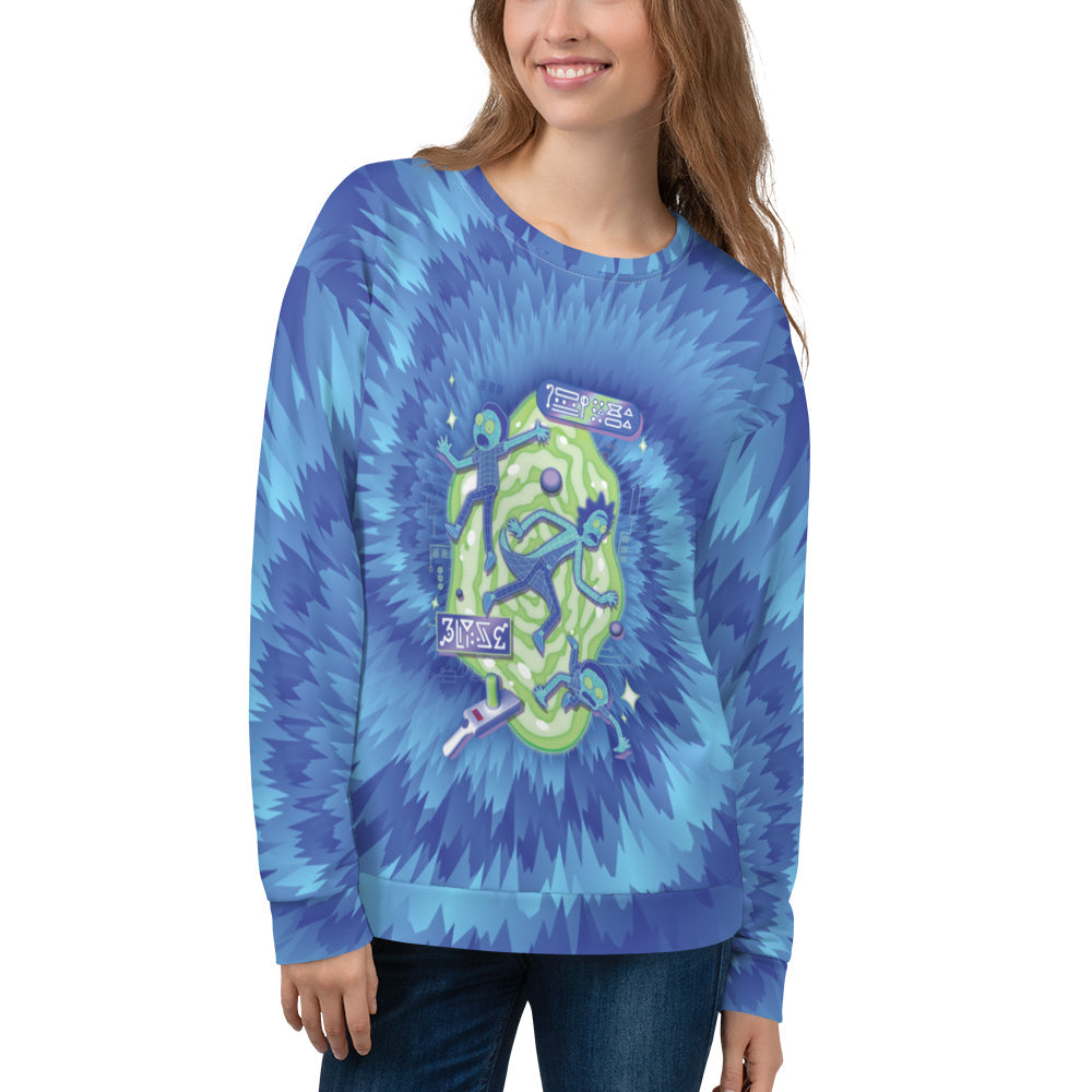 Rick and Morty Portal Pattern Crewneck Sweatshirt