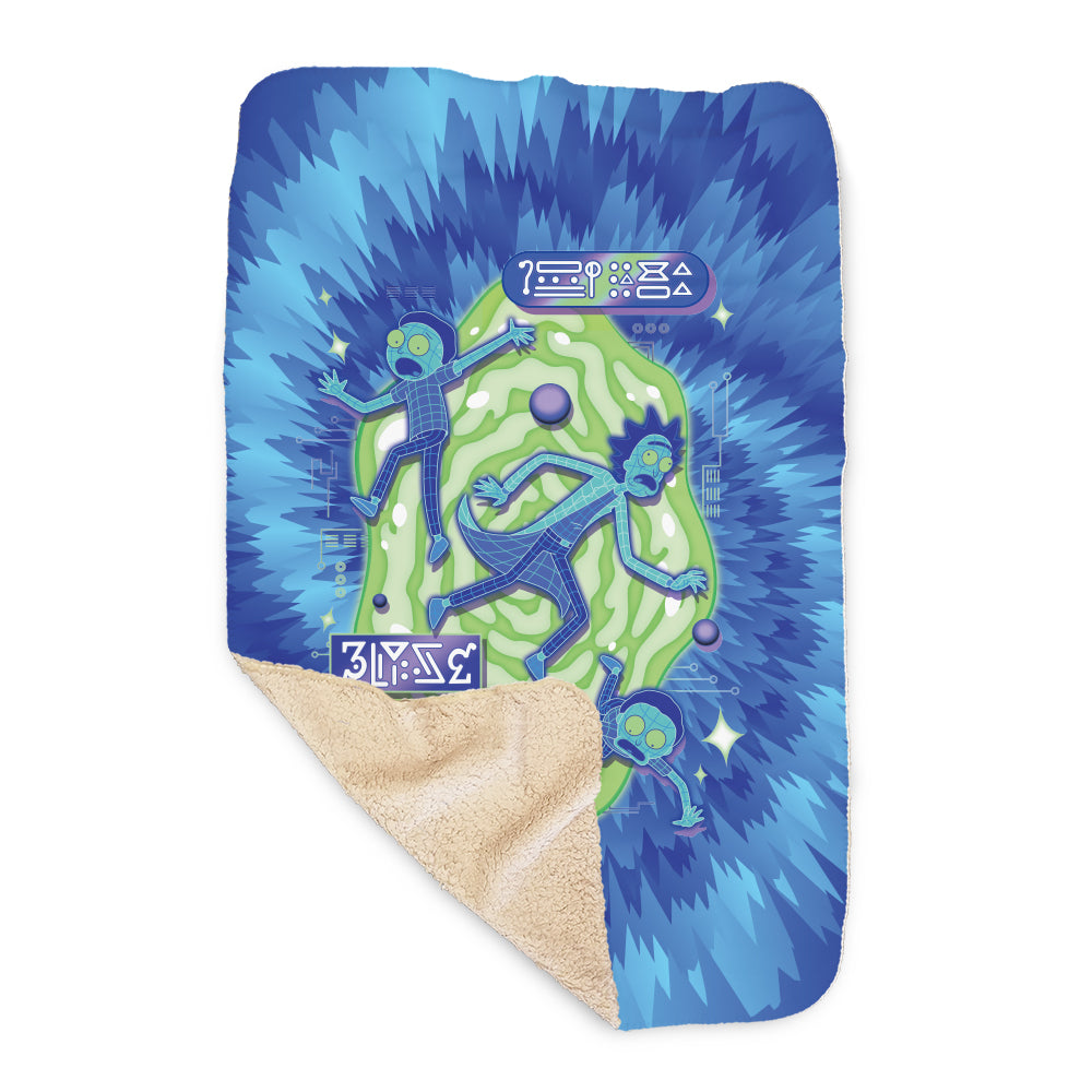 Rick and Morty Portal Sherpa Blanket