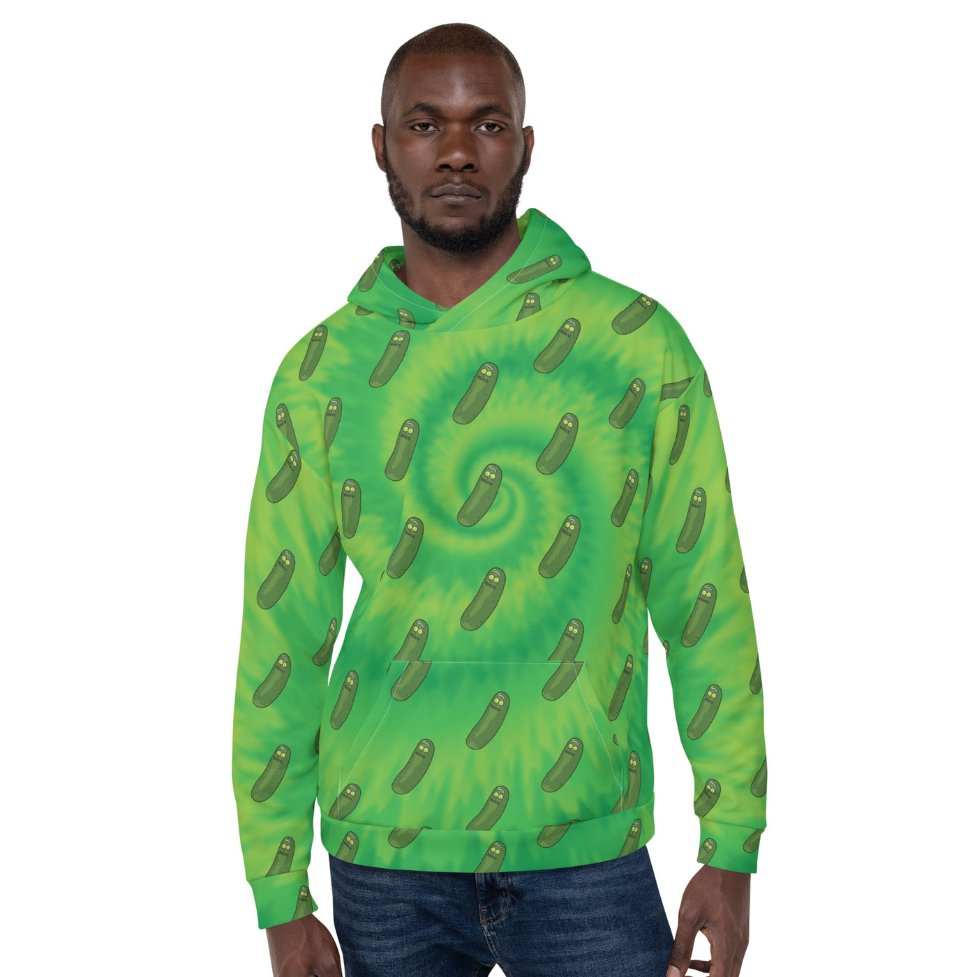 Rick and Morty Pickle Rick Pattern Hooded Sweatshirt