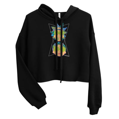 Rick and Morty Portal Eyes Women's Fleece Crop Sweatshirt