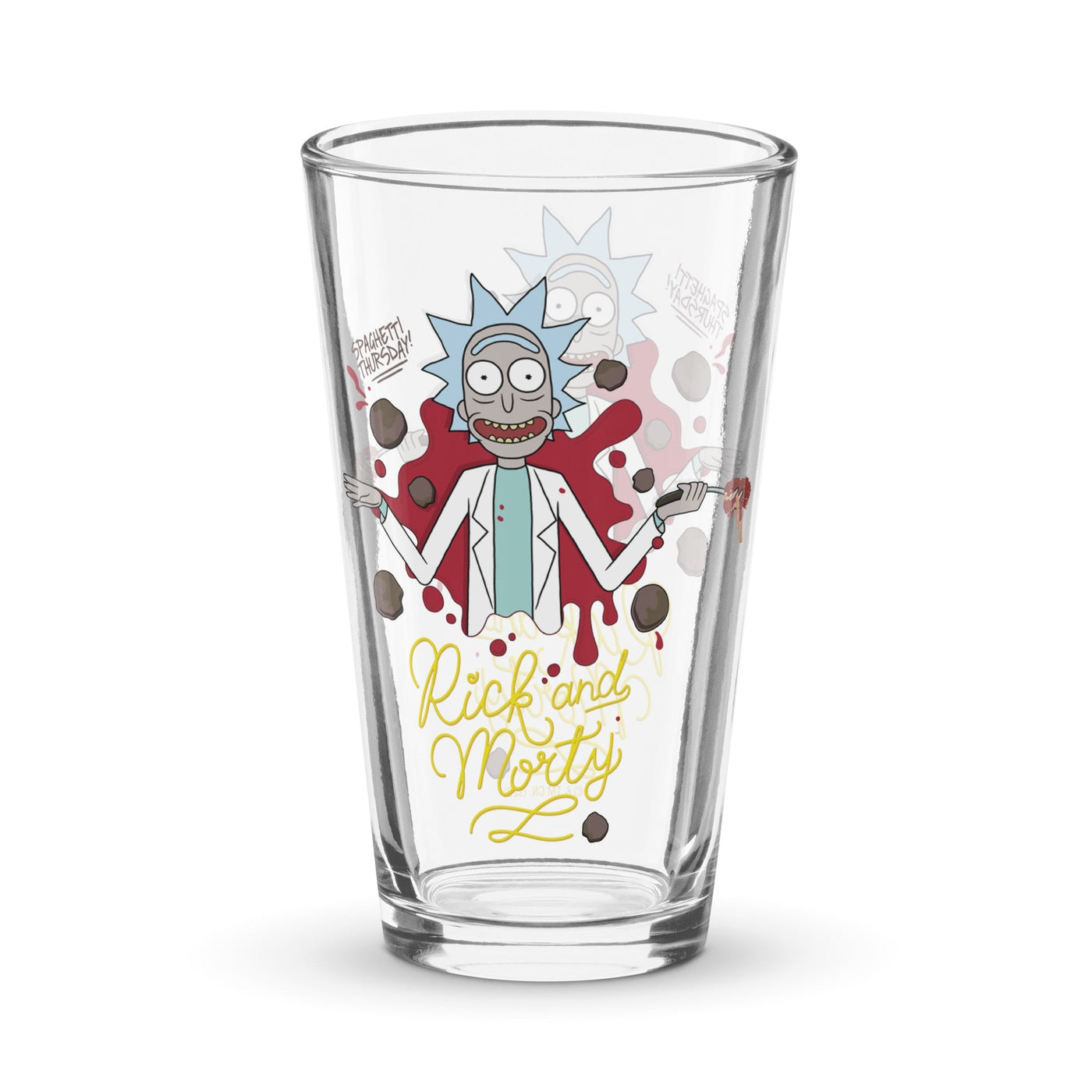 Rick and Morty Spaghetti Thursday Pint Glass