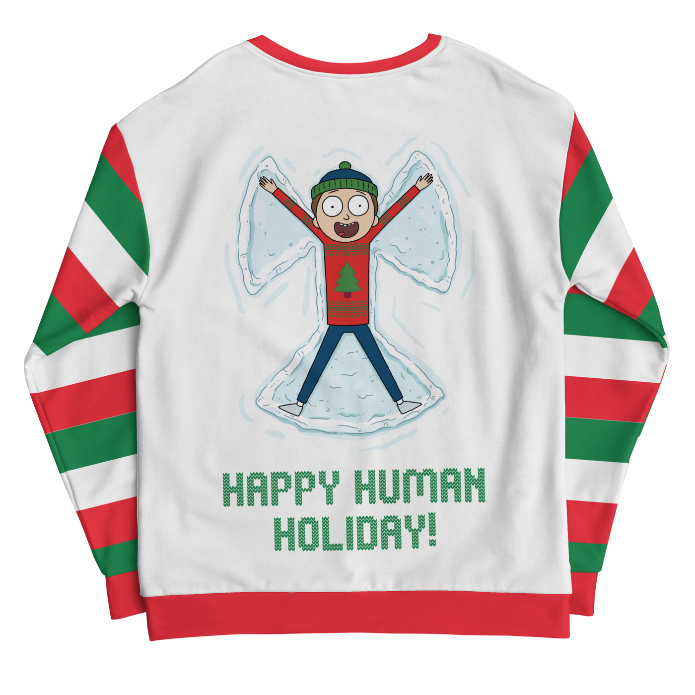 Rick and Morty Snow Angels Unisex Crew Neck Sweatshirt