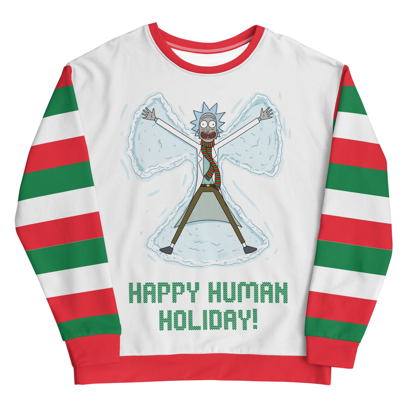 Rick and Morty Snow Angels Unisex Crew Neck Sweatshirt