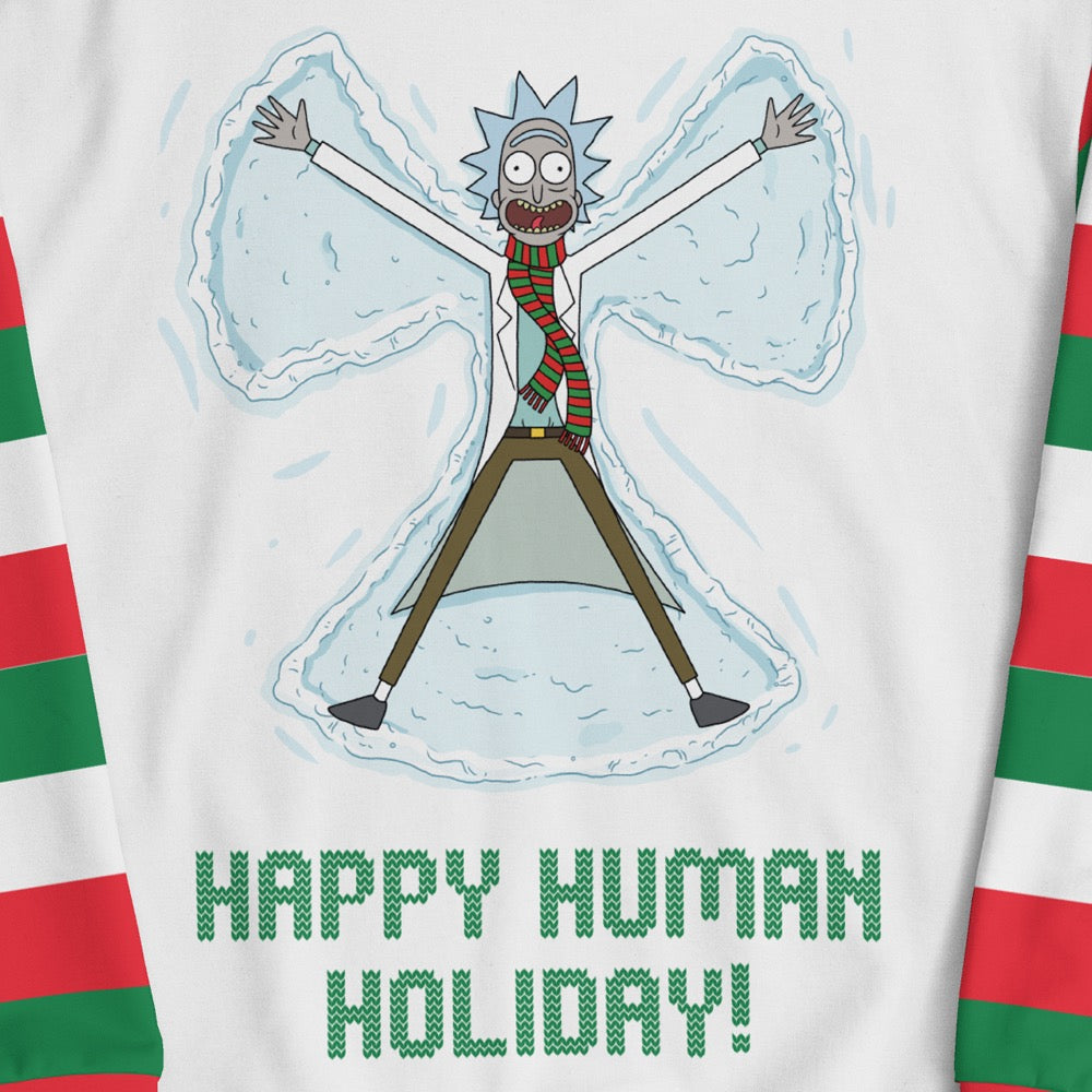 Rick and Morty Snow Angels Unisex Crew Neck Sweatshirt