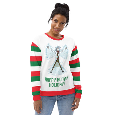 Rick and Morty Snow Angels Unisex Crew Neck Sweatshirt