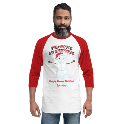 Rick and Morty Seasons Greetings Unisex 3/4 Sleeve Raglan Shirt