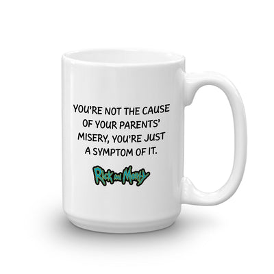 Rick and Morty Symptom of Misery White Mug