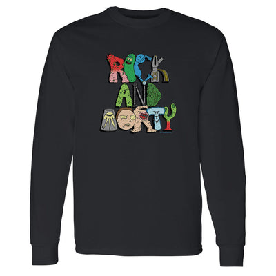 Rick and Morty Word Art Adult Long Sleeve T-Shirt