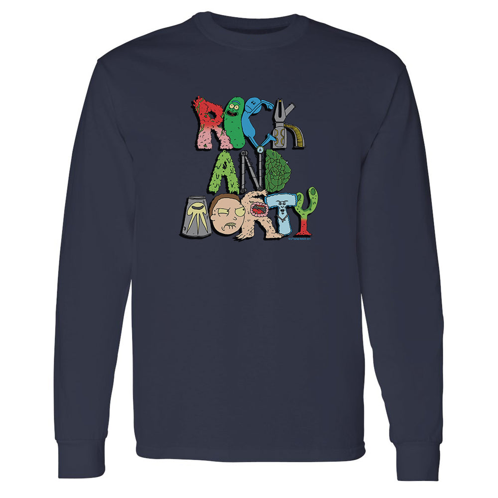 Rick and Morty Word Art Adult Long Sleeve T-Shirt