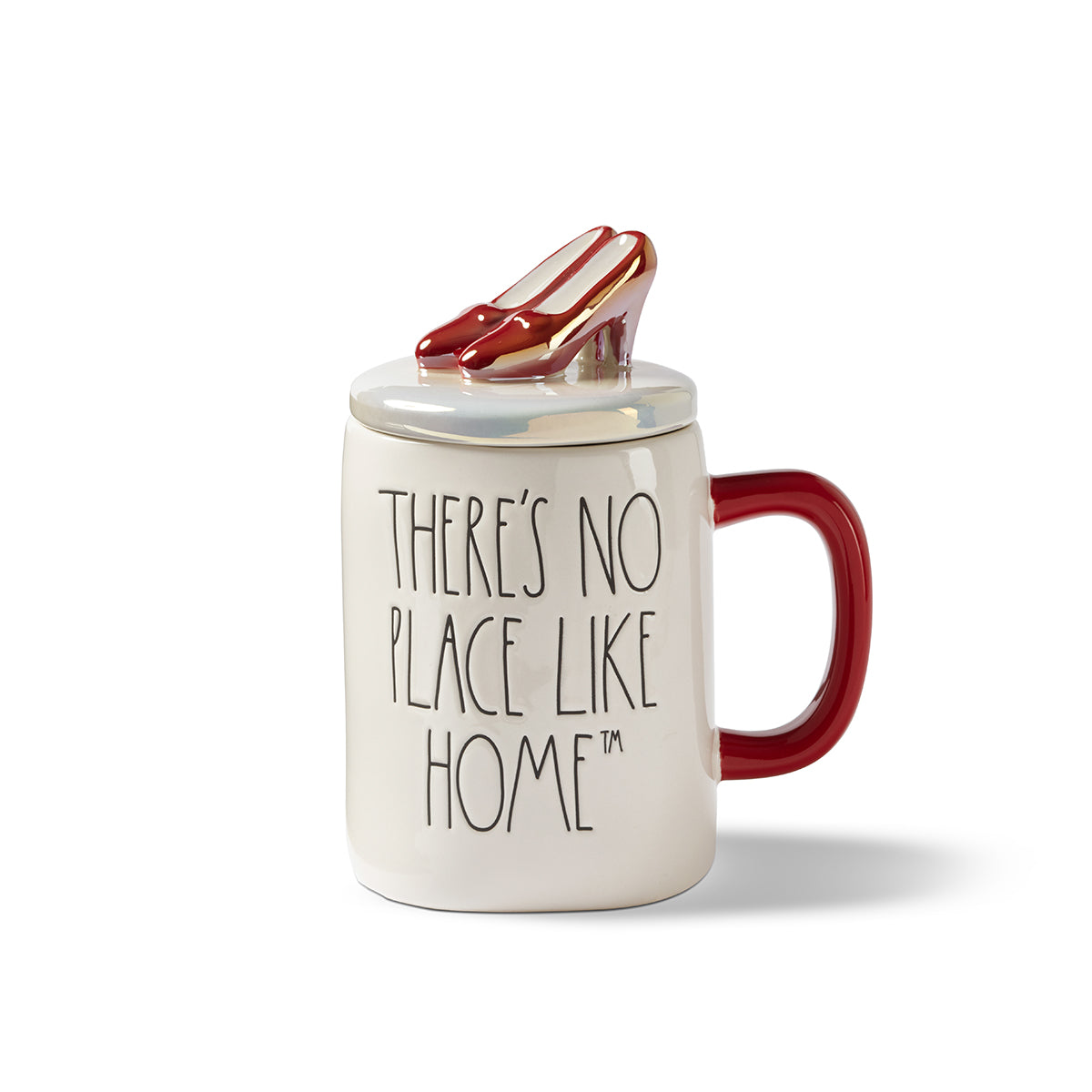 WB 100 Rae Dunn The Wizard of Oz There’s No Place Like Home Mug with Ruby Red Slipper Topper