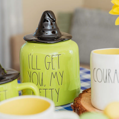 WB 100 The Wizard of Oz I'll Get You My Pretty Cookie Canister with Witch Hat Topper