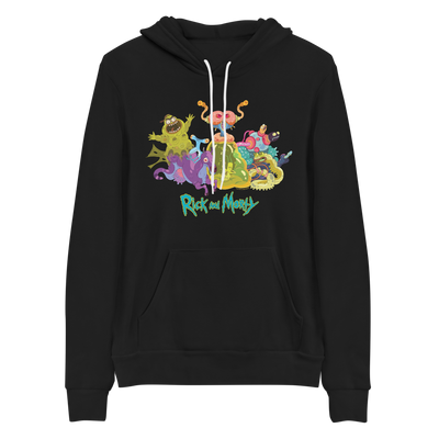 Rick and Morty Character Illustration Adult Fleece Hooded Sweatshirt