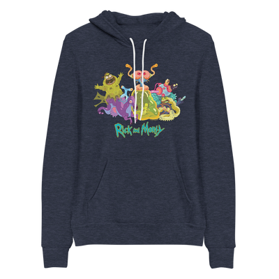 Rick and Morty Character Illustration Adult Fleece Hooded Sweatshirt