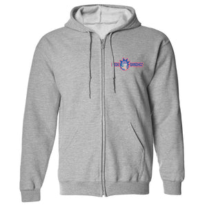 Rick and Morty Rick Sanchez Left Chest Fleece Zip-Up Hooded Sweatshirt