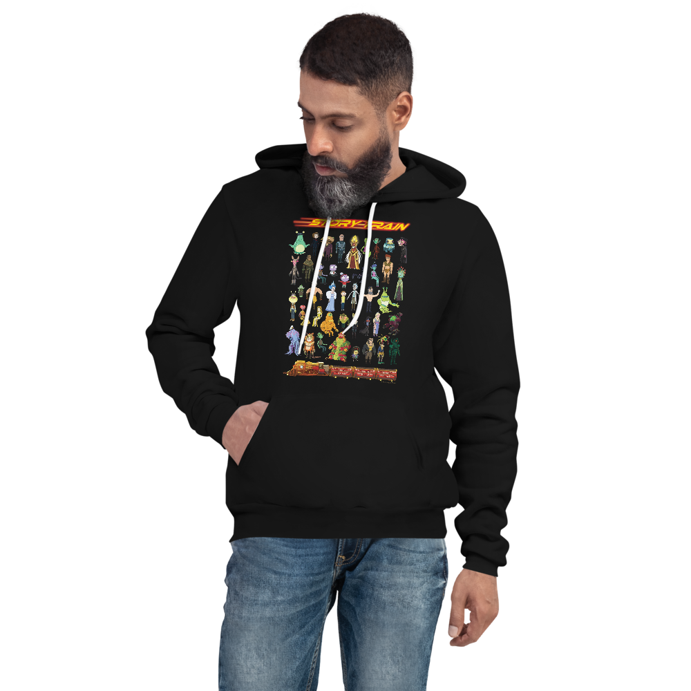 Rick and Morty Story Train Adult Fleece Hooded Sweatshirt