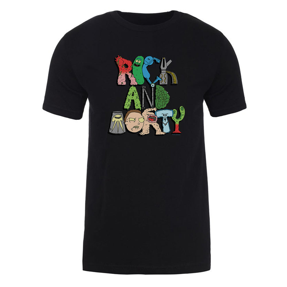 Rick and Morty Word Art Adult Short Sleeve T-Shirt