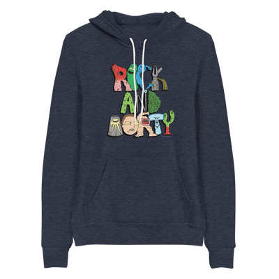 Rick and Morty Word Art Adult Fleece Hooded Sweatshirt