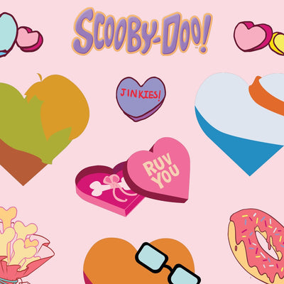 Scooby-Doo Hearts Kiss Cut Sticker Sheet