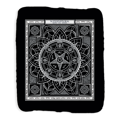 Supernatural Symbols Grey Sherpa Blanket