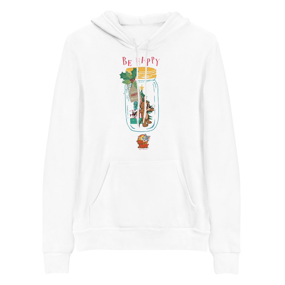 Tom and Jerry Happy Holidays Adult Fleece Hooded Sweatshirt