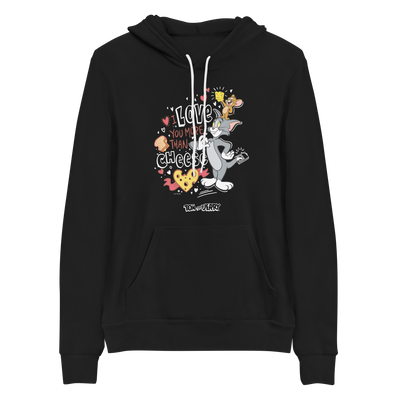 Tom and Jerry Love You More Than Cheese Adult Fleece Hooded Sweatshirt