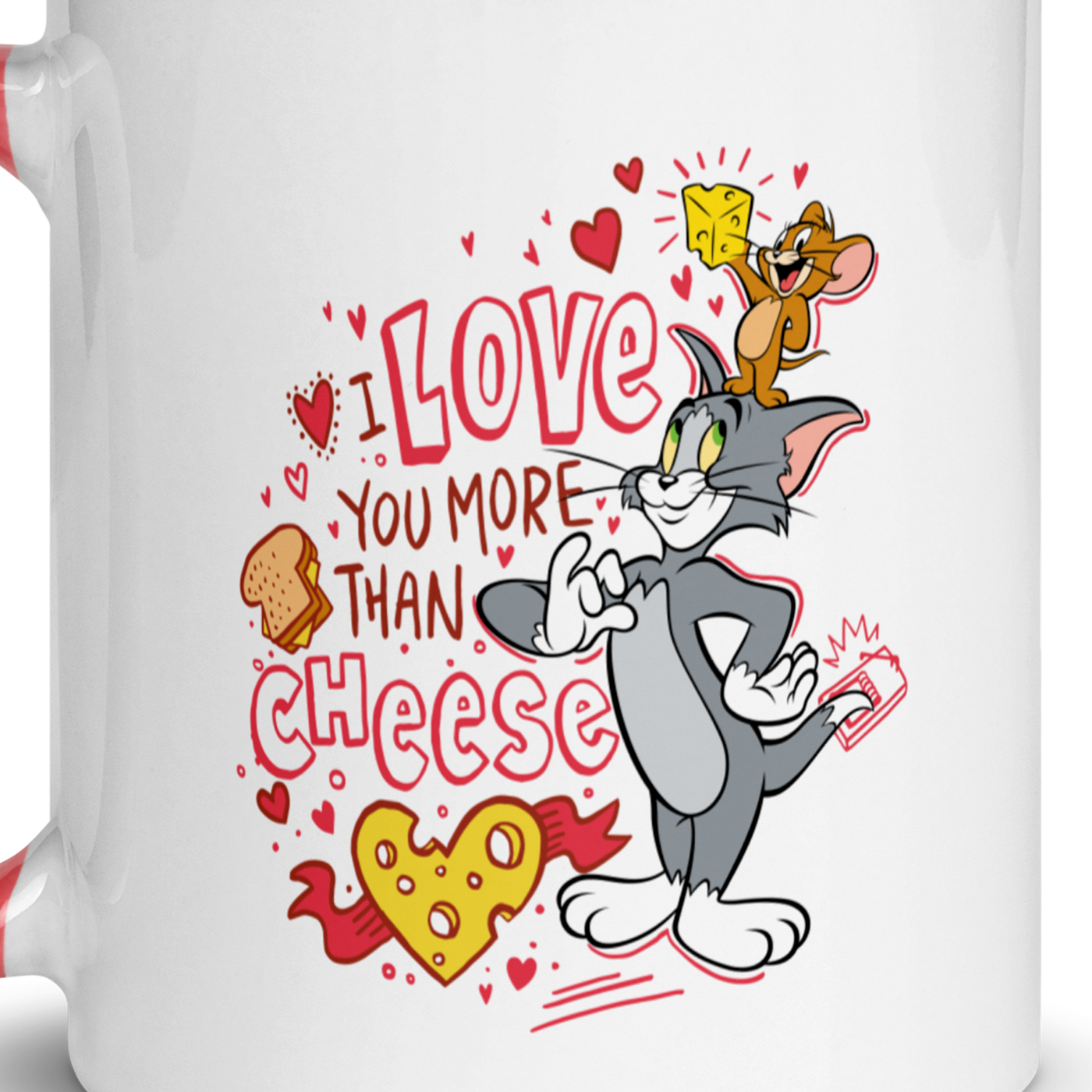 Tom and Jerry Love You More Than Cheese Two-Tone Mug