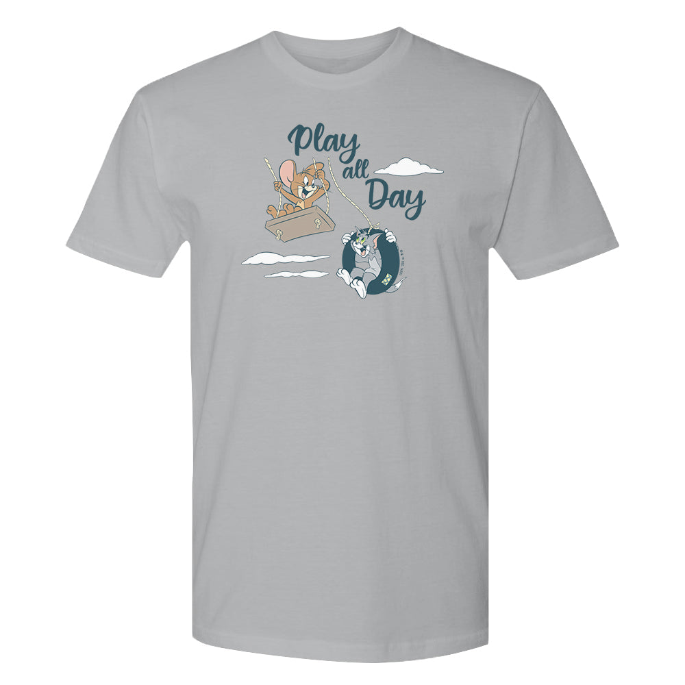 Tom and Jerry Play all Day Adult Short Sleeve T-Shirt