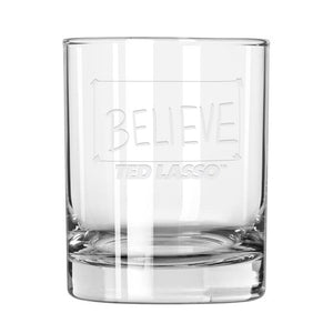 Ted Lasso Believe Laser Engraved Rocks Glass